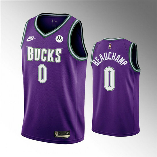 Men's Milwaukee Bucks #0 MarJon Beauchamp 2022 23 Purple Classic Edition Swingman Stitched Basketball Jersey