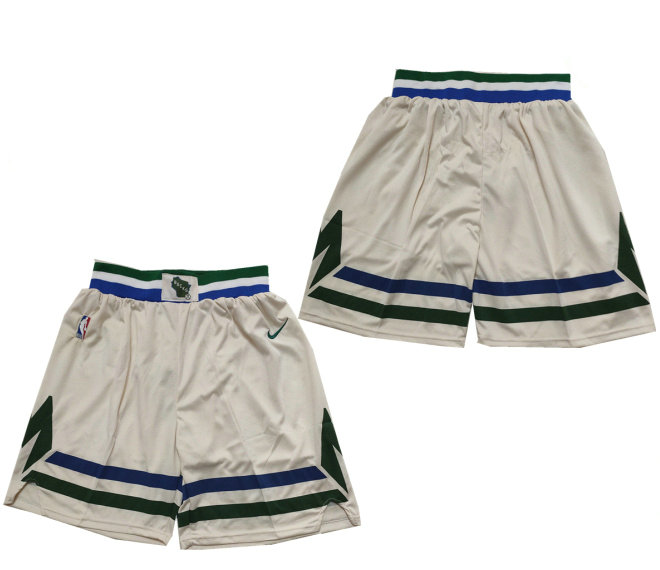 Men's Milwaukee Bucks Cream Shorts 