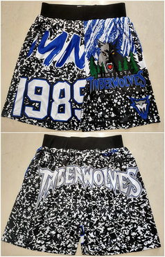 Men's Minnesota Timberwolves Black Mitchell & Ness Shorts 