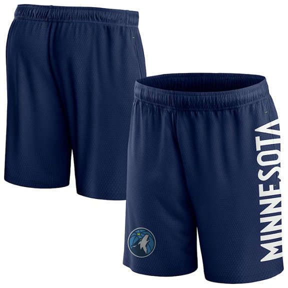 Men's Minnesota Timberwolves Navy Post Up Mesh Shorts