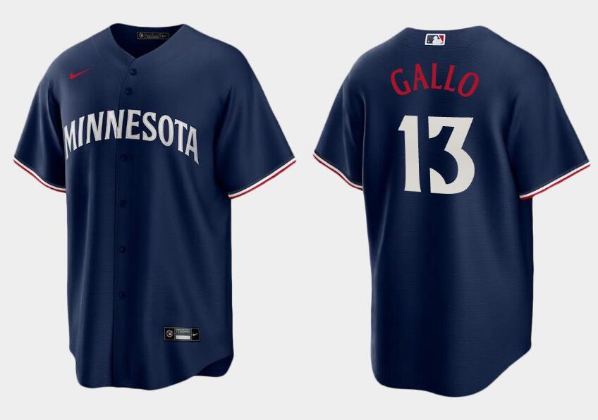 Men's Minnesota Twins #13 Joey Gallo Navy Cool Base Stitched Baseball Jersey