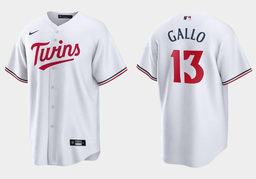 Men's Minnesota Twins #13 Joey Gallo White Cool Base Stitched Baseball Jersey