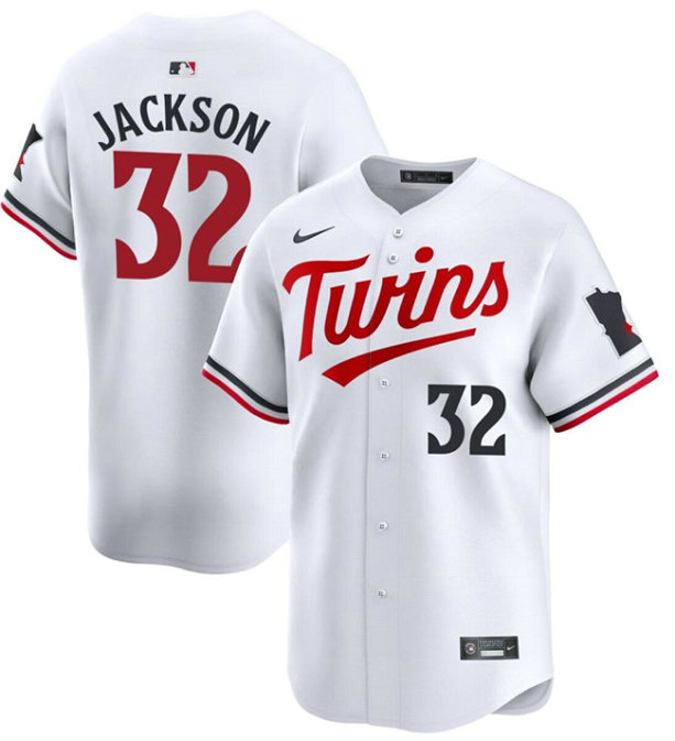 Men's Minnesota Twins #32 Jay Jackson White 2024 Home Limited Cool Base Stitched Baseball Jersey