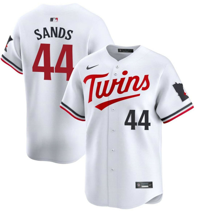 Men's Minnesota Twins #44 Cole Sands White 2024 Home Limited Cool Base Stitched Baseball Jersey