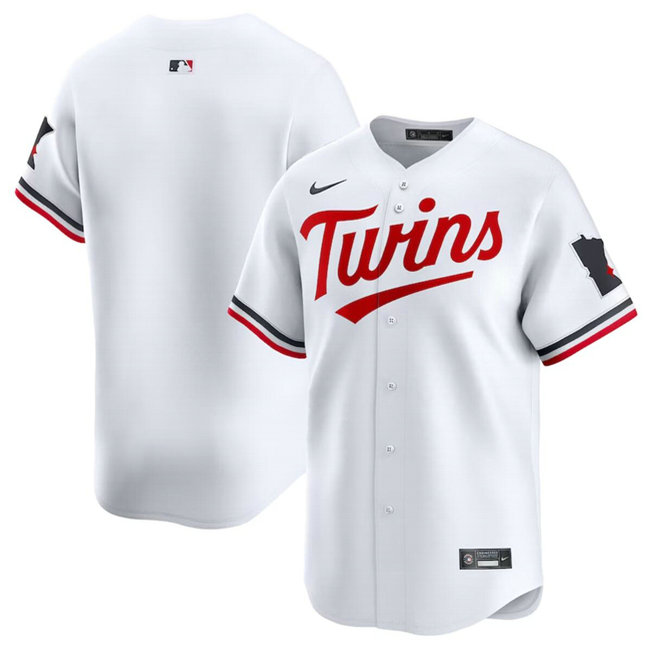 Men's Minnesota Twins Blank White 2024 Home Limited Cool Base Stitched Baseball Jersey