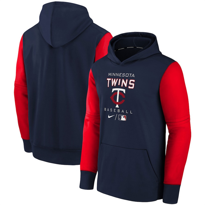 Men's Minnesota Twins Navy 2022 Therma Performance Pullover Hoodie