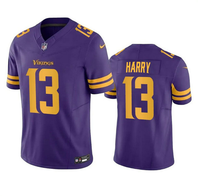 Men's Minnesota Vikings #13 N'Keal Harry Purple 2023 F.U.S.E. Color Rush Limited Stitched Jersey