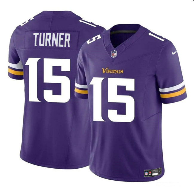 Men's Minnesota Vikings #15 Dallas Turner Purple 2024 Draft F.U.S.E. Vapor Untouchable Limited Stitched Jersey