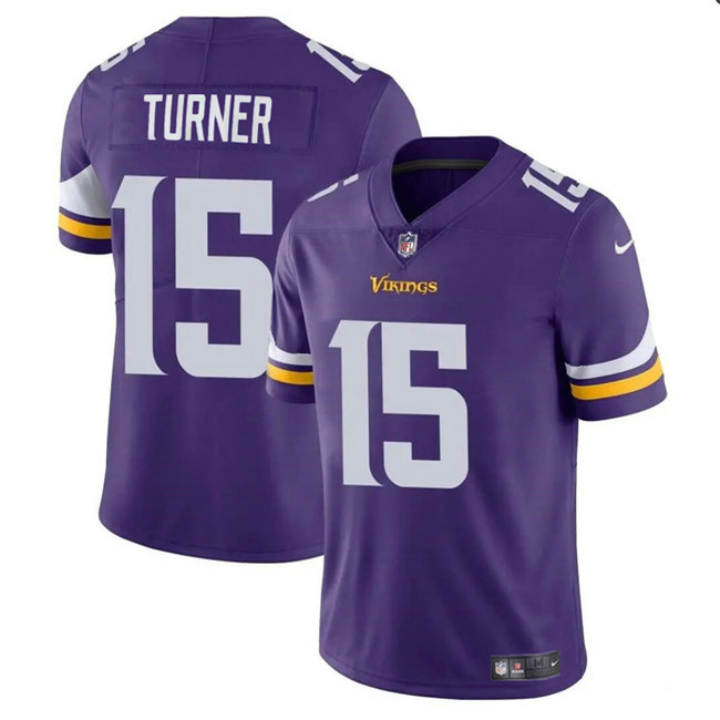 Men's Minnesota Vikings #15 Dallas Turner Purple 2024 Draft Vapor Untouchable Limited Stitched Jersey