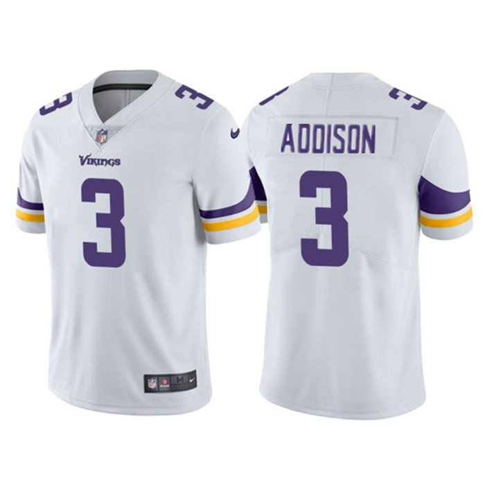 Men's Minnesota Vikings #3 Jordan Addison White Vapor Untouchable Stitched Jersey
