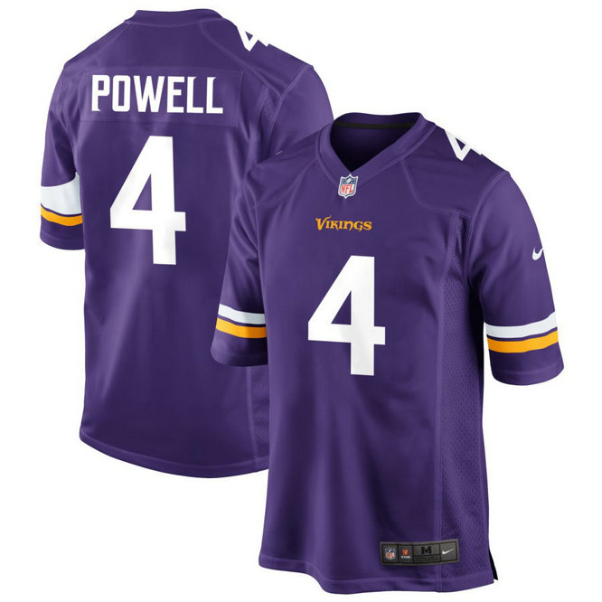 Men's Minnesota Vikings #4 Brandon  Powell Purple Vapor Untouchable Stitched Jersey