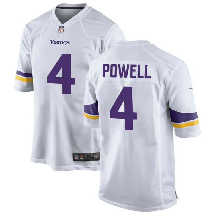 Men's Minnesota Vikings #4 Brandon  Powell White Vapor Untouchable Stitched Jersey