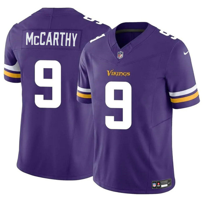 Men's Minnesota Vikings #9 J.J. McCarthy Purple 2024 Draft F.U.S.E. Vapor Untouchable Limited Stitched Jersey