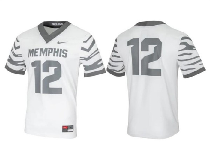 Men's Montana Grizzlies #12 White Gray Stitched Football Game Jersey