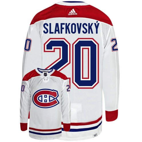 Men's Montreal Canadiens #20 Juraj Slafkovsky White Stitched Jersey