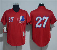 Men's Montreal Expos #27 Vladimir Guerrero Mitchell And Ness 1989 Red Throwback Stitched MLB Jersey