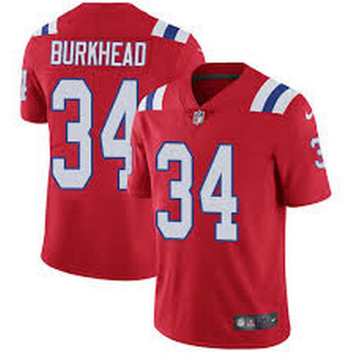 Men's New England Patriots #34 Rex Burkhead Red Vapor Limited Jersey