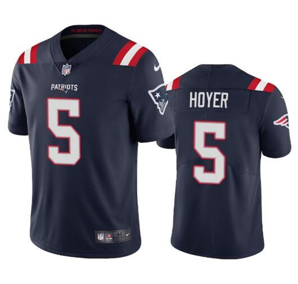 Men's New England Patriots #5 Brian Hoyer 2021 Navy Vapor Untouchable Limited Stitched Jersey