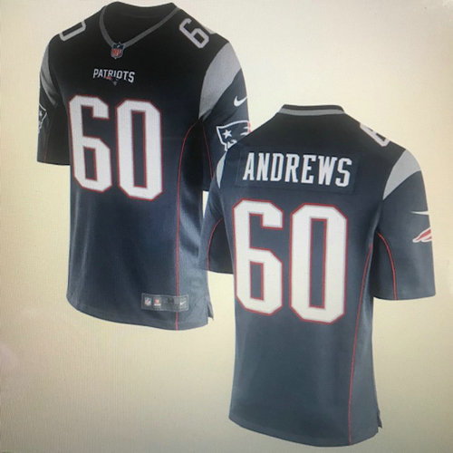 Men's New England Patriots #60 Andrews Nike Navy Vapor Limited Jersey