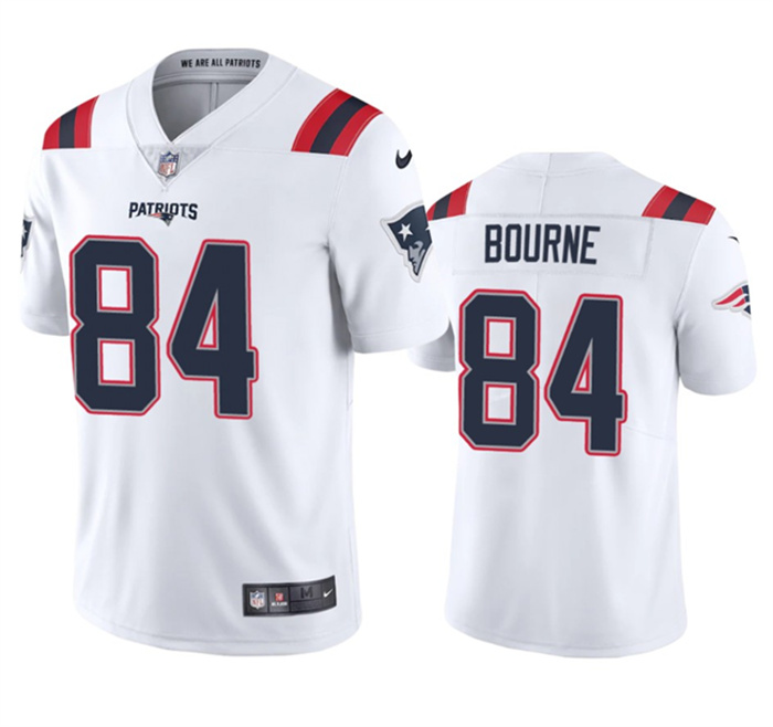 Men's New England Patriots #84 Kendrick Bourne White Vapor Untouchable Stitched Football Jersey