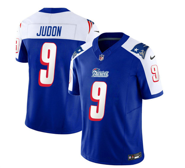 Men's New England Patriots #9 Matthew Judon Blue White 2023 F.U.S.E. Vapor Limited Stitched Football Jersey