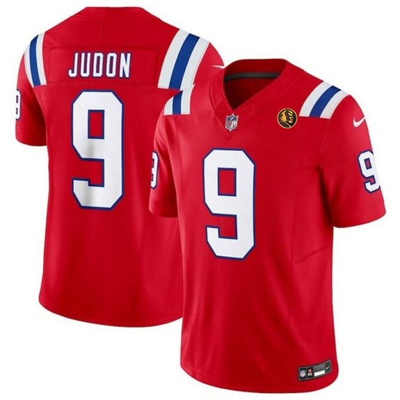 Men's New England Patriots #9 Matthew Judon Red 2023 F.U.S.E. With John Madden Patch Vapor Limited Stitched Football Jersey