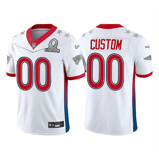 Men's New England Patriots ACTIVE PLAYER Custom 2022 White Pro Bowl Stitched Jersey