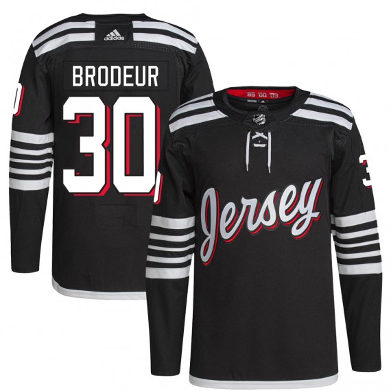 Men's New Jersey Devils #30 Martin Brodeur 2021 22 Black Stitched Jersey