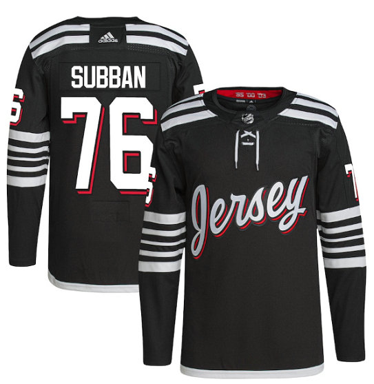 Men's New Jersey Devils #76 P.K. Subban 2021 2022 Black Stitched Jersey