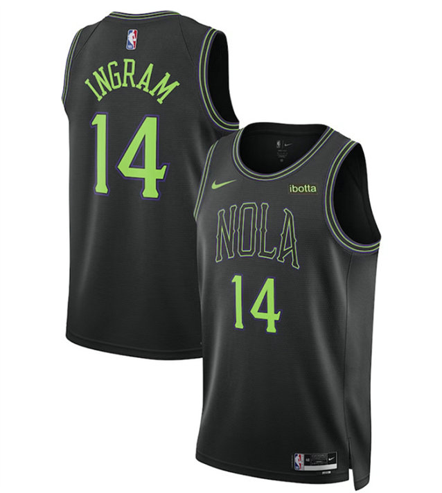 Men's New Orleans Pelicans #14 Brandon Ingram Black City Edition Stitched Basketball Jersey