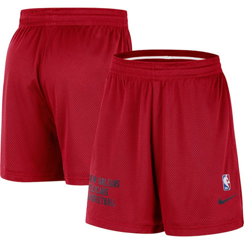 Men's New Orleans Pelicans Red Warm Up Performance Practice Shorts