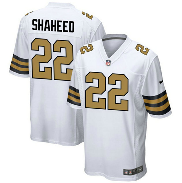 Men's New Orleans Saints #22 Rashid Shaheed White Color Rush Stitched Football Game Jersey