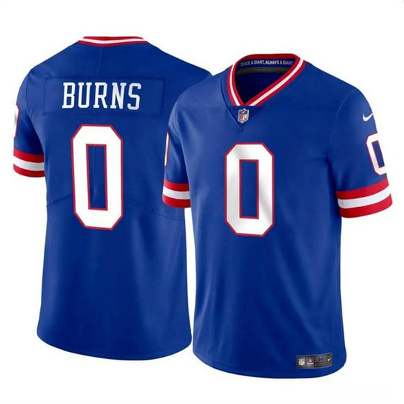 Men's New York Giants #0 Brian Burns Blue Throwback Vapor Untouchable Limited Stitched Jersey