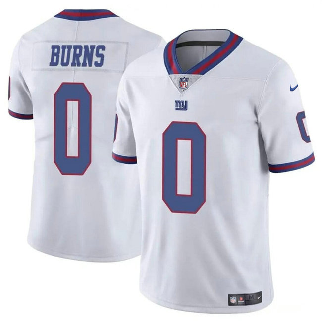 Men's New York Giants #0 Brian Burns White Limited Stitched Jersey