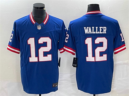 Men's New York Giants #12 Darren Waller Blue Classic 2023 F.U.S.E. Vapor Untouchable Limited Stitched Jersey