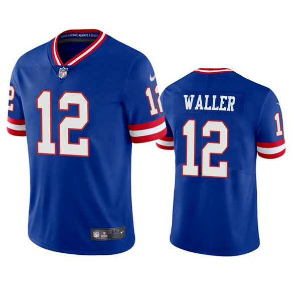 Men's New York Giants #12 Darren Waller Blue Classic Stitched Jersey
