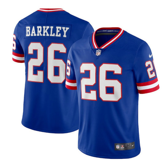 Men's New York Giants #26 Saquon Barkley Royal Classic Vapor Limited Stitched Jersey