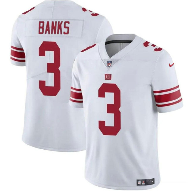 Men's New York Giants #3 Deonte Banks White Vapor Untouchable Limited Stitched Jersey