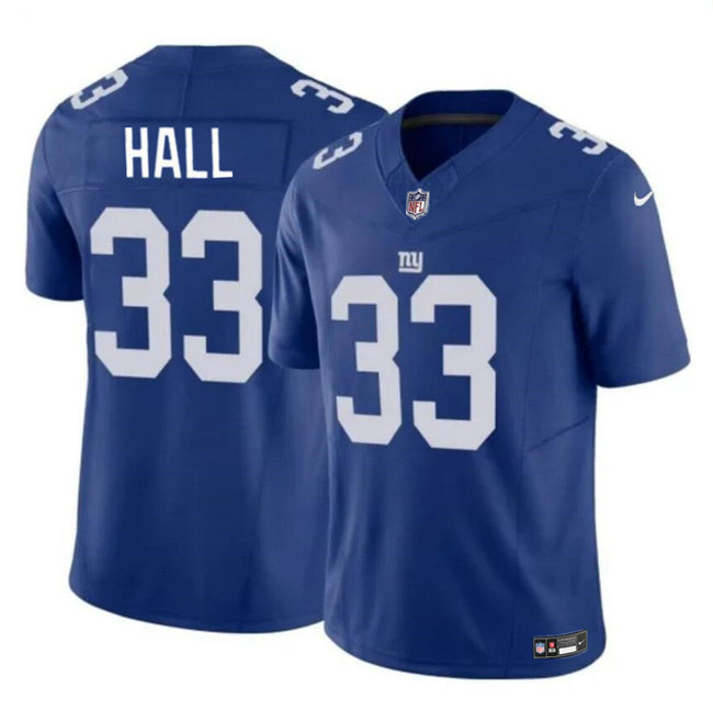 Men's New York Giants #33 Hassan Hall Blue 2023 F.U.S.E. Vapor Untouchable Limited Stitched Jersey