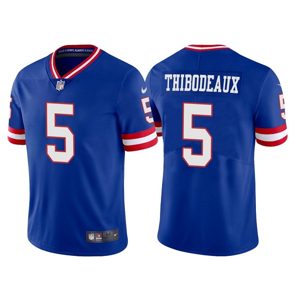 Men's New York Giants #5 Kayvon Thibodeaux Royal Classic Retired Player Stitched Game Jersey