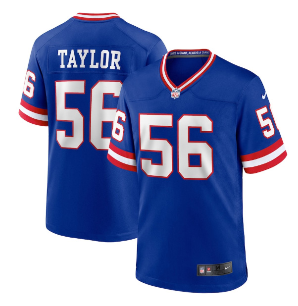 Men's New York Giants #56 Lawrence Taylor Royal Classic Retired Player Stitched Game Jersey