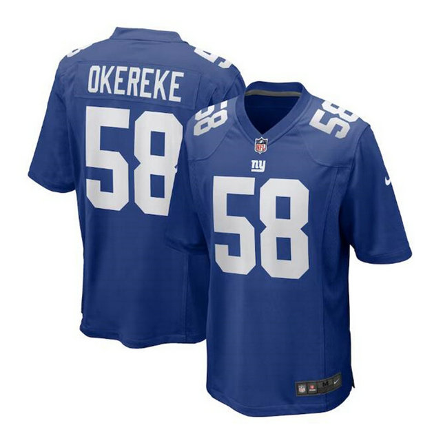 Men's New York Giants #58 Bobby Okereke Royal Stitched Game Jersey