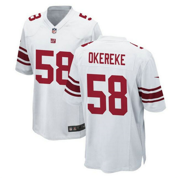 Men's New York Giants #58 Bobby Okereke White Stitched Game Jersey