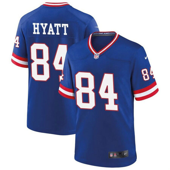 Men's New York Giants #84 Jalin Hyatt Royal Classic Stitched Jersey
