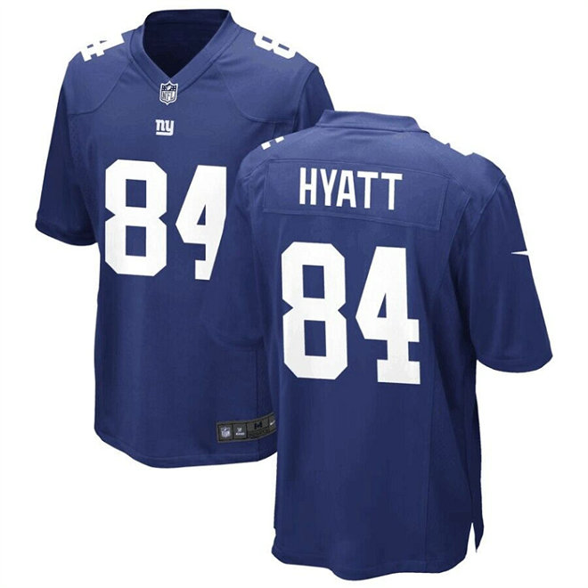 Men's New York Giants #84 Jalin Hyatt Royal Stitched Game Jersey