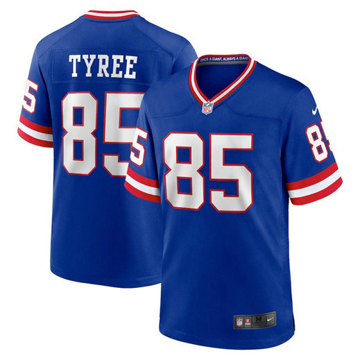 Men's New York Giants #85 David Tyree Royal Classic Retired Player Stitched Game Jersey