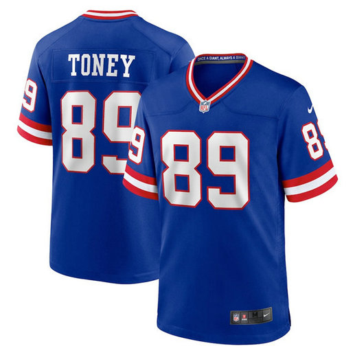 Men's New York Giants #89 Kadarius Toney Royal Classic Retired Player Stitched Game Jersey