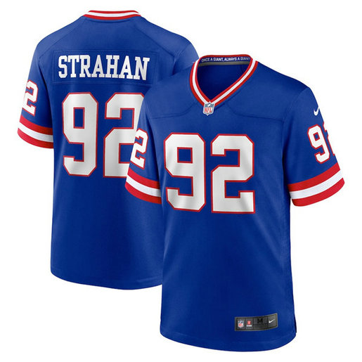 Men's New York Giants #92 Michael Strahan Royal Classic Retired Player Stitched Game Jersey