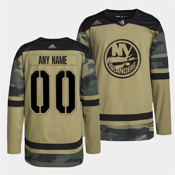 Men's New York Islanders Active Player Custom 2022 Camo Military Appreciation Night Stitched Jersey