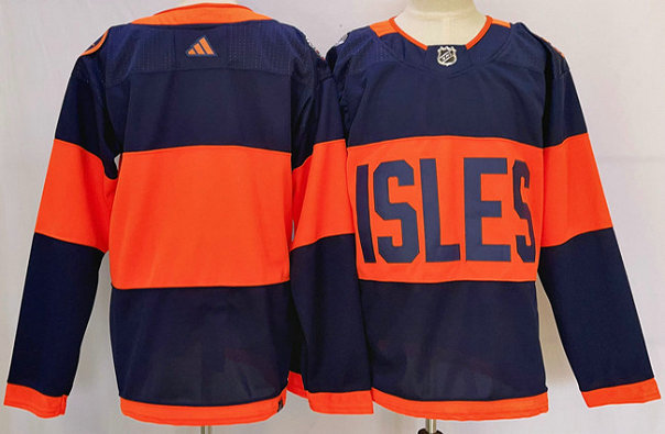 Men's New York Islanders Blank Navy 2024 With Stadium Series Patch Stitched Jersey